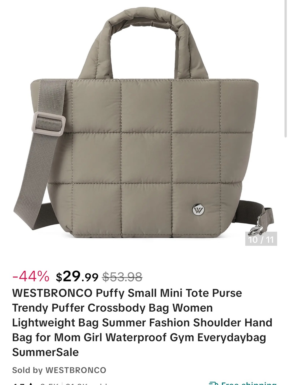 EUC Westbronco Taupe Puffy Small Mini Tote Crossbody Bag